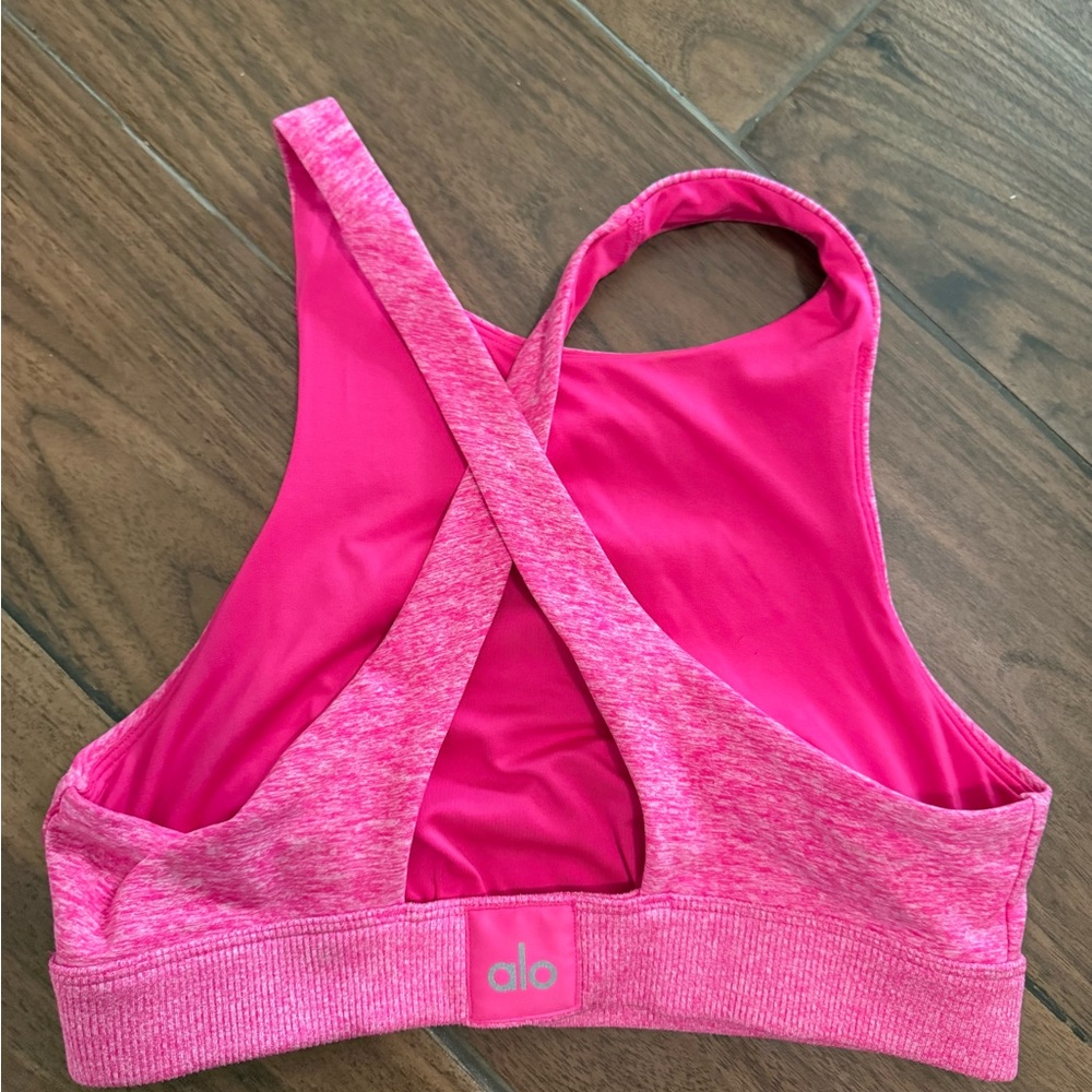 ALO Yoga Hot Pink Cross-Back Sports Bra